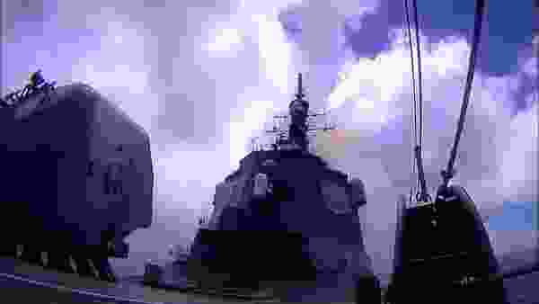 イージス艦「みょうこう」対艦ミサイル迎撃戦闘訓練