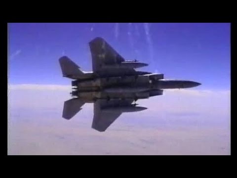 F 15Eがイラク化学兵器やスカッドミサイル基地爆撃　F 15Cがミグ撃墜のHUD　湾岸戦争