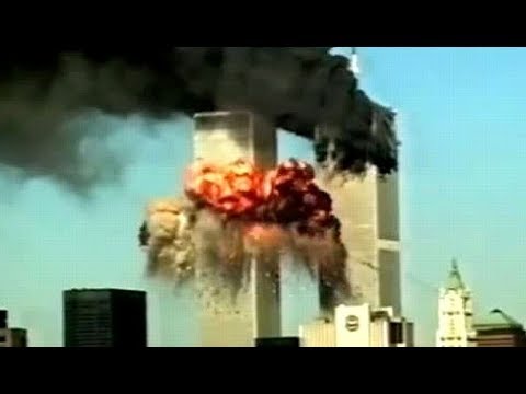 9.11 テロ　航空機突入しタワー崩壊  あー窓から人落下 !!
